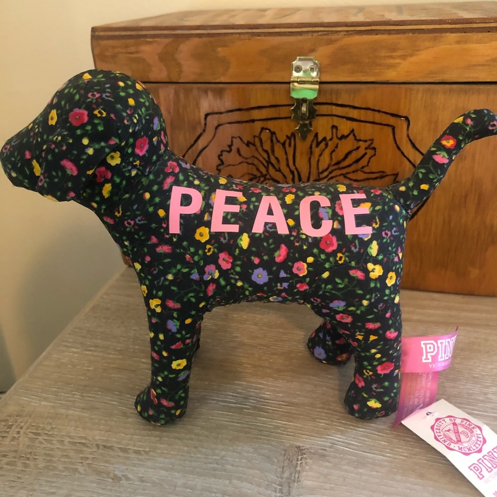Vs pink floral peace dog